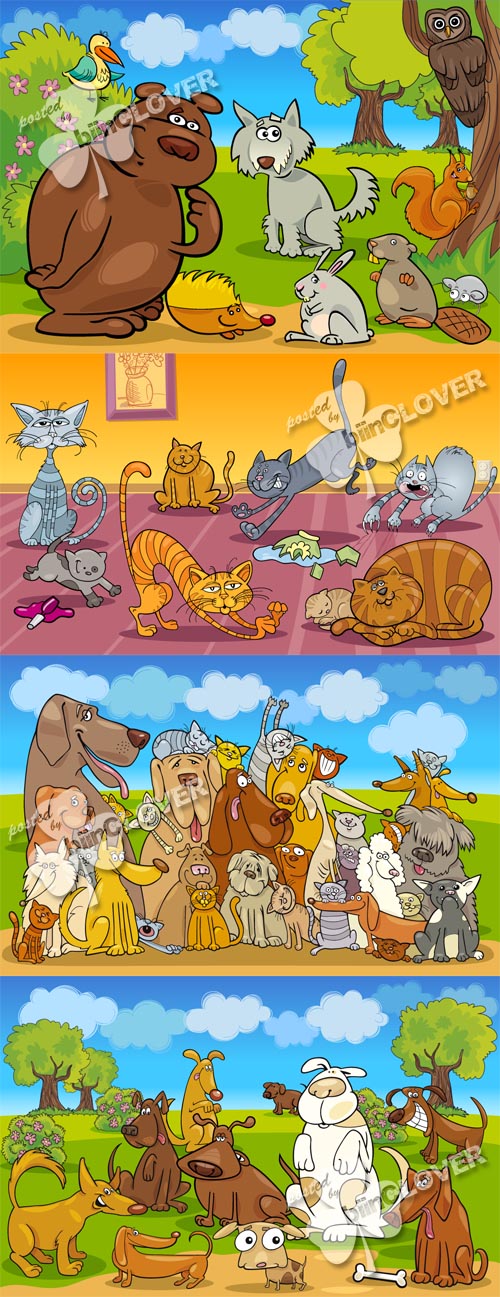 Cartoon illustration of funny animals 0197
