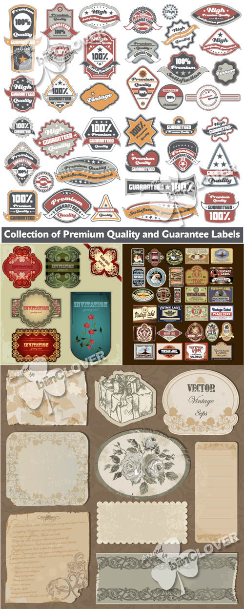 Set of vintage labels and stickers 0199