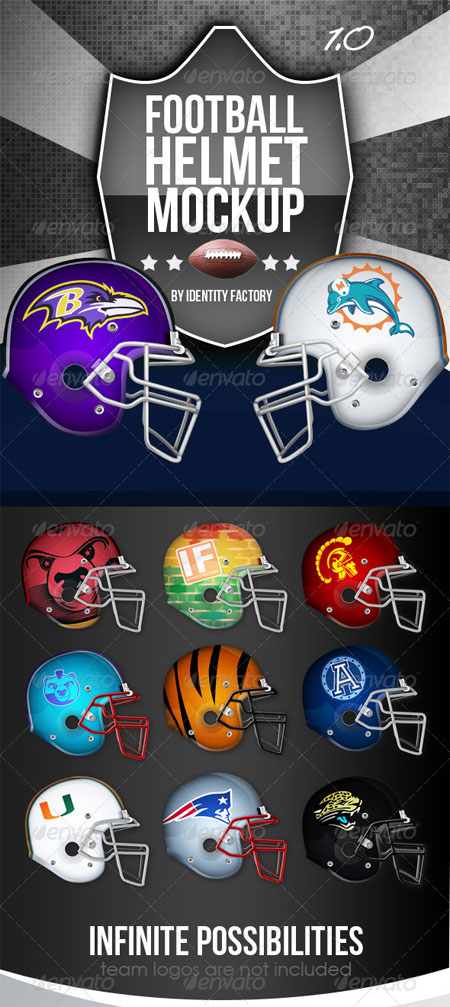 GraphicRiver Football Helmet Mockup