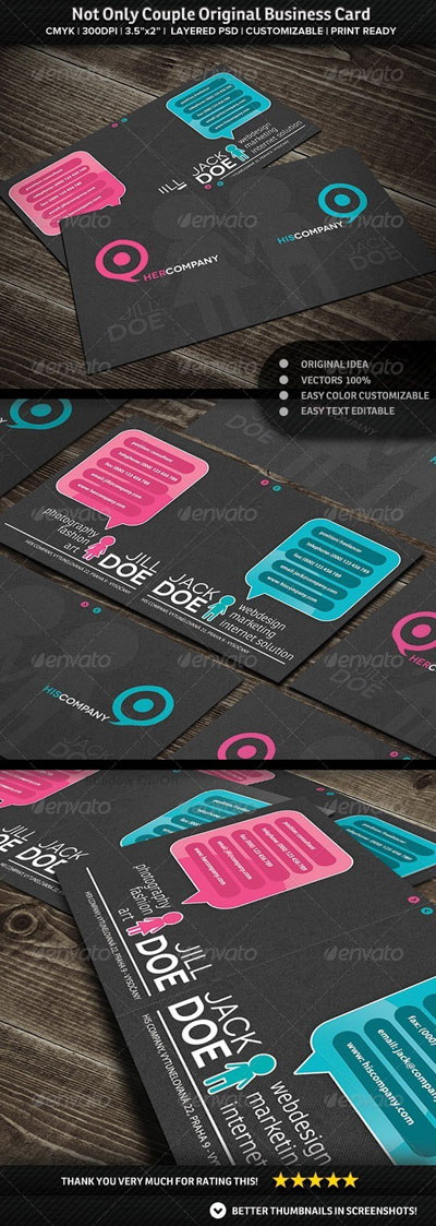 GraphicRiver Not Only Couple Original Business Card