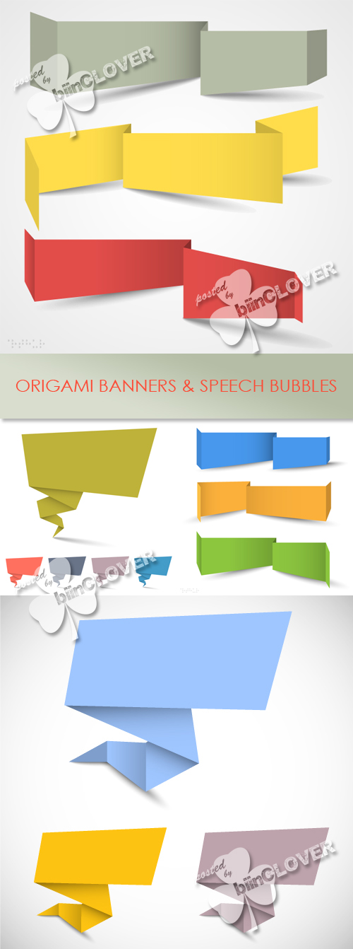 Origami banners and speech bubbles 0224