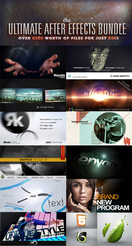 Videohive Audiojungle The Ultimate After Effects Bundle - Reup