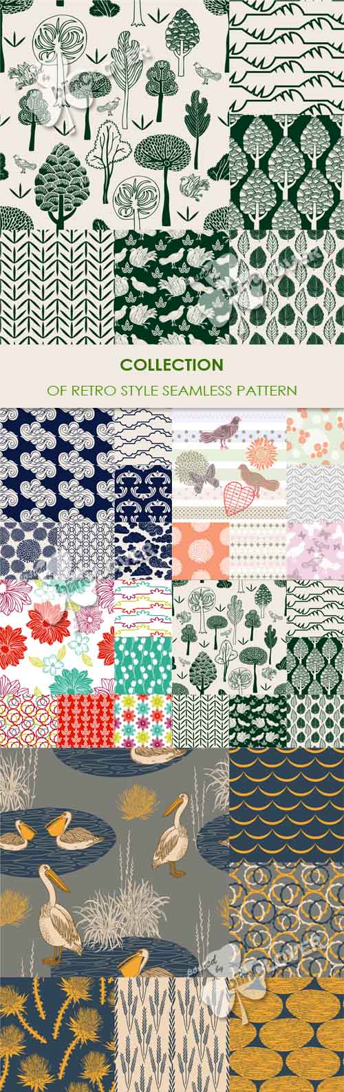 Collection of retro style seamless pattern 0230