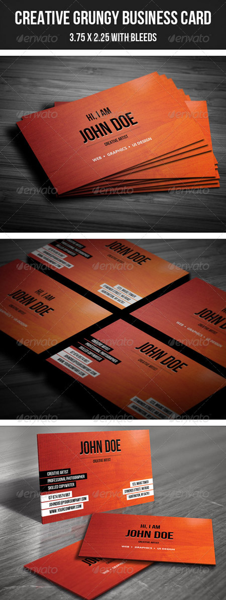GraphicRiver Creative Grungy Business Card 26 - 15 mb 
