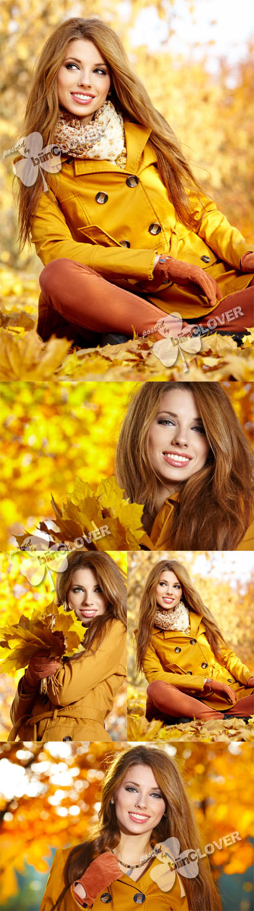 Woman and autumn leaves 0232