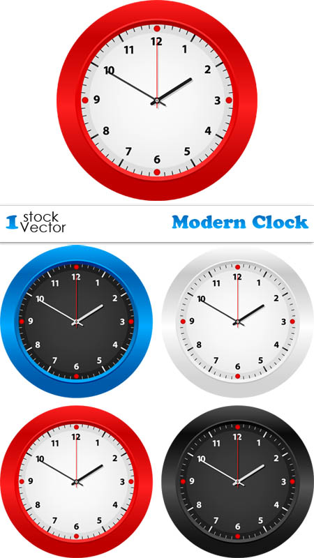 Stock Vector - Modern Clock