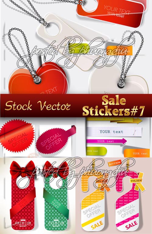 Stickers, SALE Stock Vector Set 7 