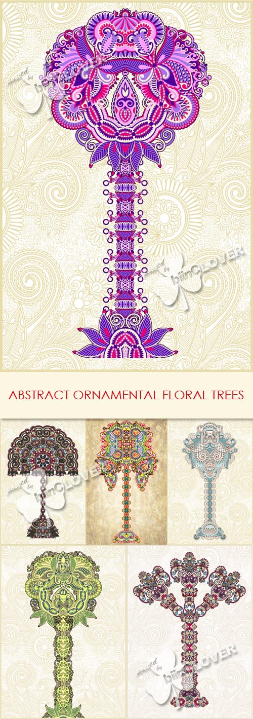 Abstract ornamental floral trees 0237