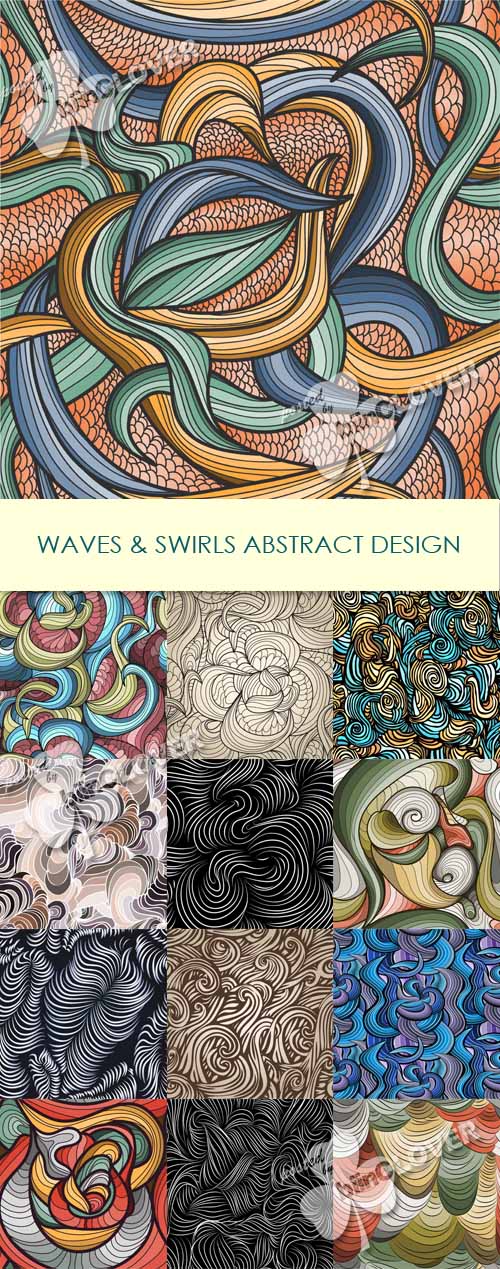 Waves and swirls abstract design 0242