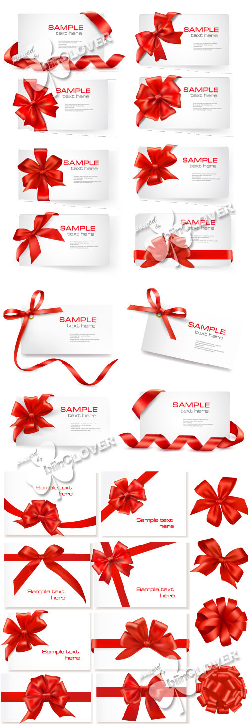 Collection of red gift bows and ribbons 0246