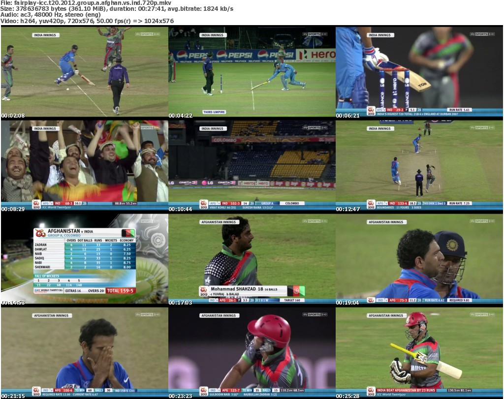 ICC World Twenty20 2012 Group A Afghanistan Vs India HIGHLIGHTS 720p HDTV x264 FAIRPLAY