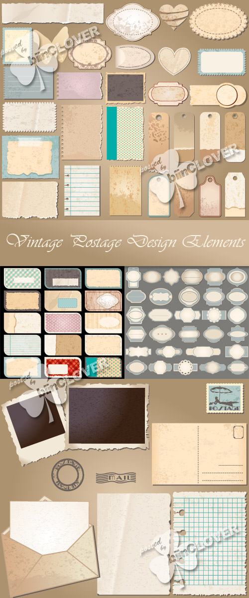 Vintage postage design elements 0263